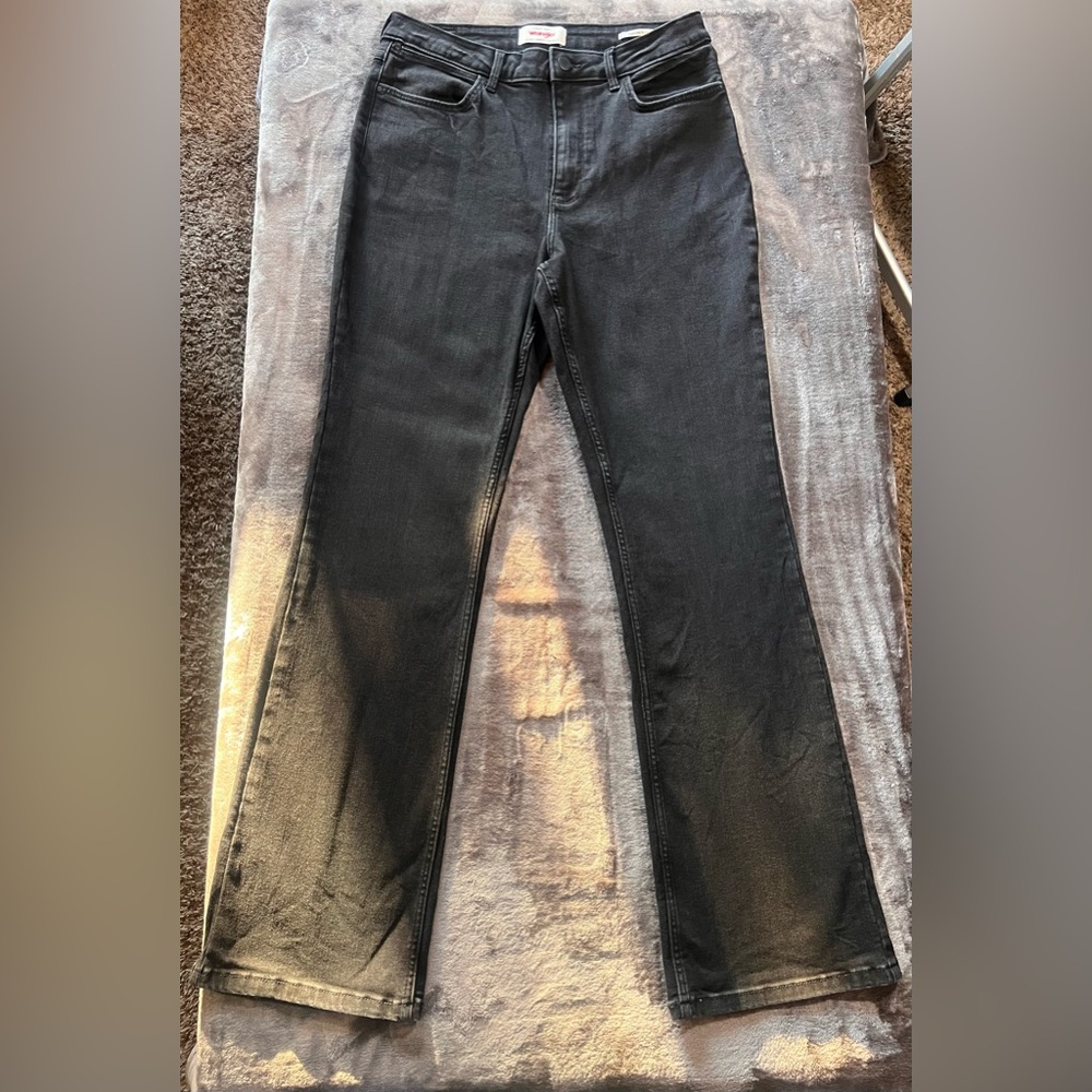 Wrangler Black Wash Bootcut Jeans; Sz 12x30; Mid-rise Stretch Jeans